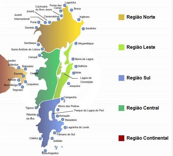 Ficar hospedado em Florianópolis: Regiões