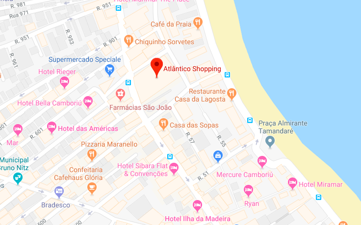Atlântico Shopping em Balneário Camboriú: Mapa